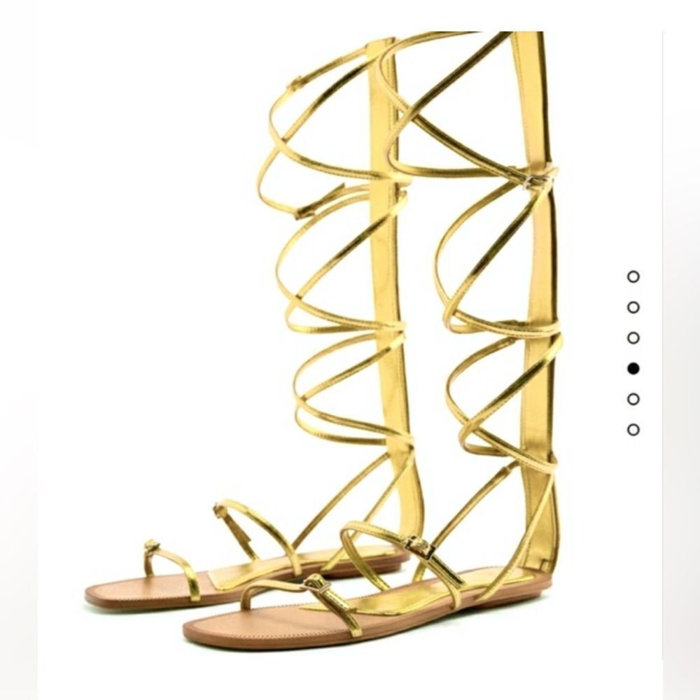 ZARA MULTI STRAP FLAT SANDALS with buckle detail bloggers favorite 37 6.5 - Picture 3 of 12